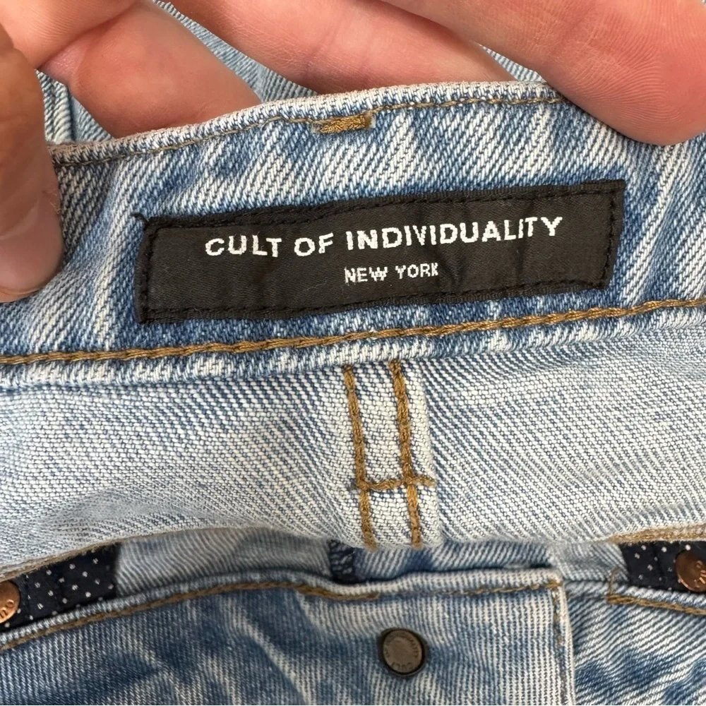 Cult of Individuality Women’s Distressed Crop Mini Jean Skirt size 30